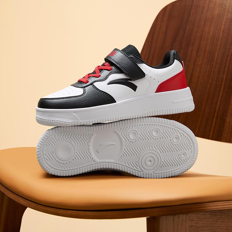 Anta Fashionable Comfortable Durable Lightweight Shock Absorbing Non-Slip Low-Top Kids Skate Shoes Kids Sneakers White Black Red A12448088-3