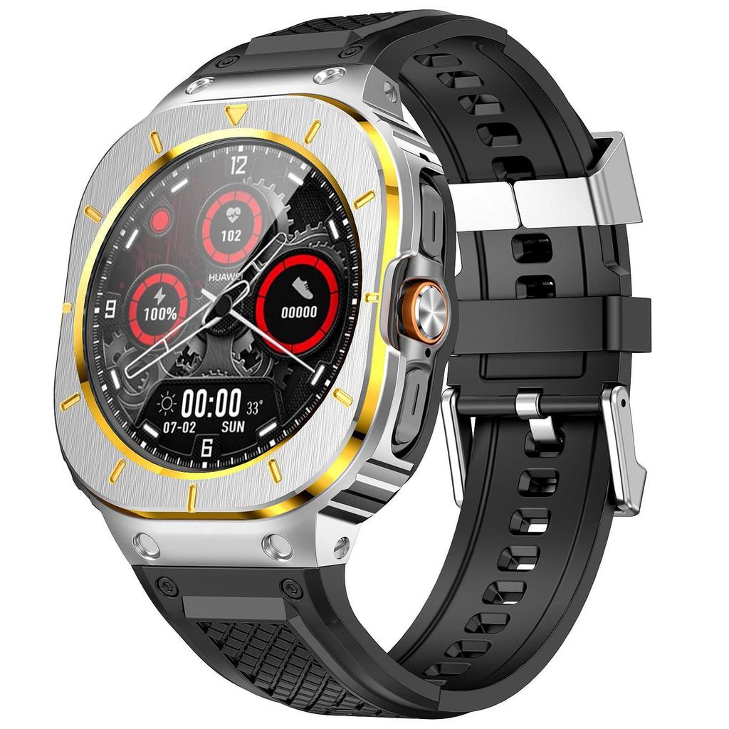 Armband für Samsung Galaxy Watch Ultra 47mm Sportarmband correa Galaxy Watch 7 Ultra 47 Edelstahlgehäuse + TPU-Silikonarmband