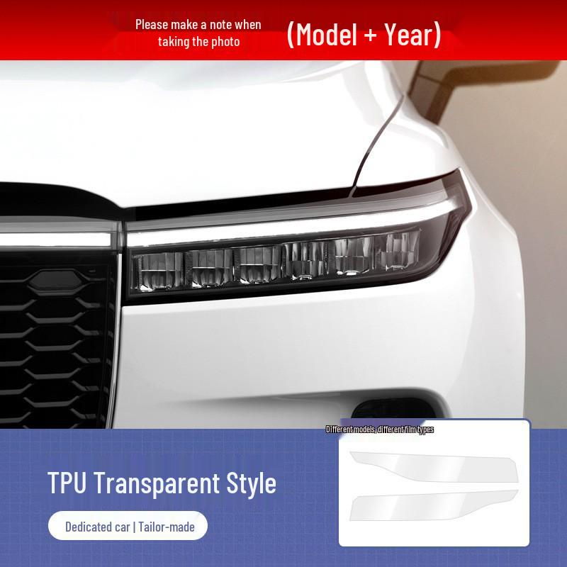 22-23 Ideal ONE/L7/L8/L9 Smoked Headlight Film: TPU Transparent Protective Film for Light Control