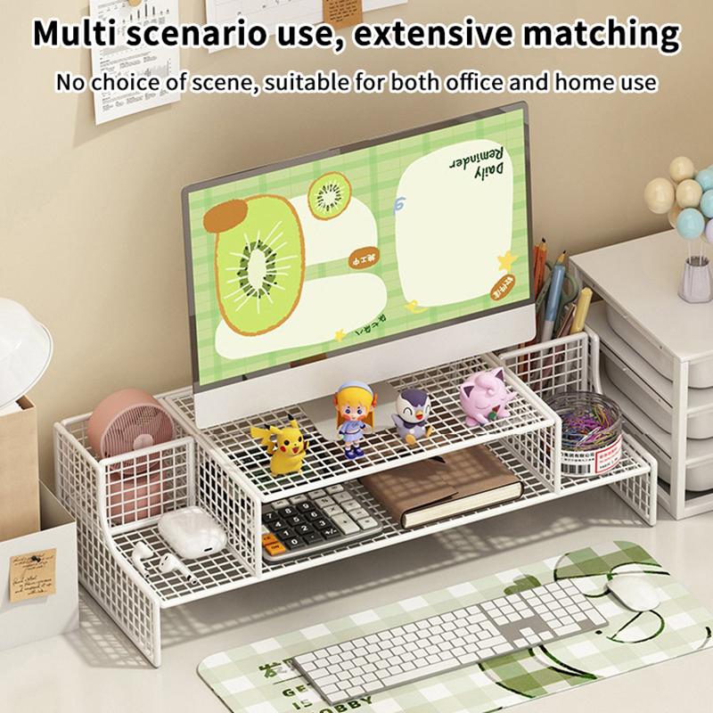 Computer Monitor Stand Elevated Hollow Cooling Laptop Rack Desktop Storage Holder Home Office Desk Computer Keyboard Organizer