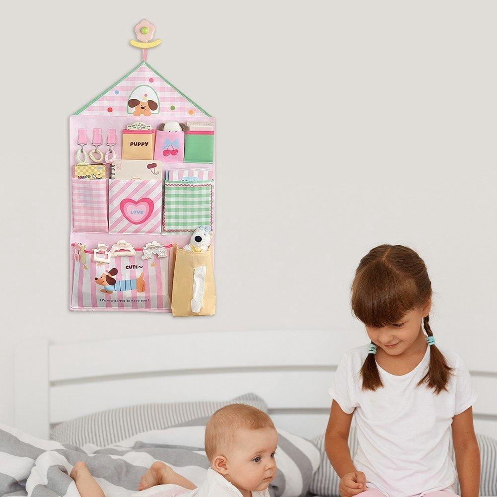 Hanging Storage Bag with Storage Pockets, Wall Hanging Storage Bag Oxford Cloth Waterproof Fabric, Wall Mounted Over
