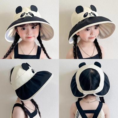 Children's Sun Hat with Large Brim Summer Girls Anti-ultraviolet Hollow Top Sun Hat Boy Thin Baby Sun Hat