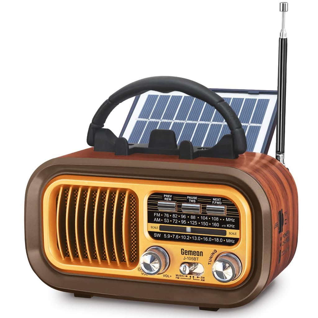 Gemean Přenosné rádio, FMAM krátkovlnné rádio, Bluetooth, Podpora širokého FM, Vysoká citlivost, Podpora USBSD karty, MP3 přehrávač, Hlasitý zvuk, Kompatibilní