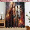 2D Flachdruck 2 Stück Vorhang Vorhänge Feurige Donnerpferde Digital Bedruckt Polyester Vorhänge Familienfeier für Fotokabinen