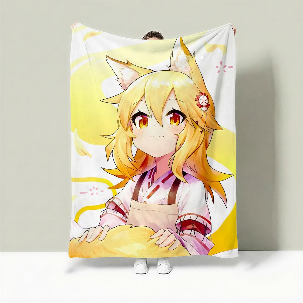 

Anime T-The Helpful Fox Senko-san Throw Lightweight 240g Flannel Blanket Soft Skin-friendly for Summer Cooling 75cmx90cm