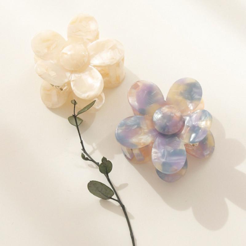 

J.Lauren Flower Cellulose Half Up Hair Claw Clip H0843 beige