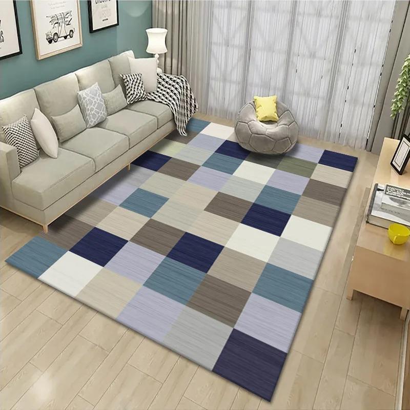 Simple Modern Carpet Large Area Rug for Living Room Bedroom Kitchen Home Decoration Soft Light Mat