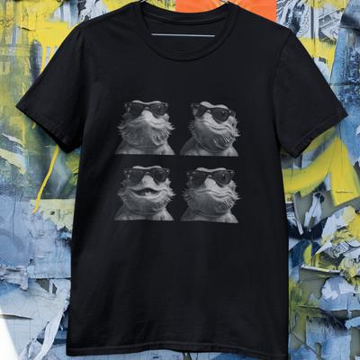 Bearded Dragon Sunglasses T-Shirt Lizard Graphic Cool Funny Unisex Tee
