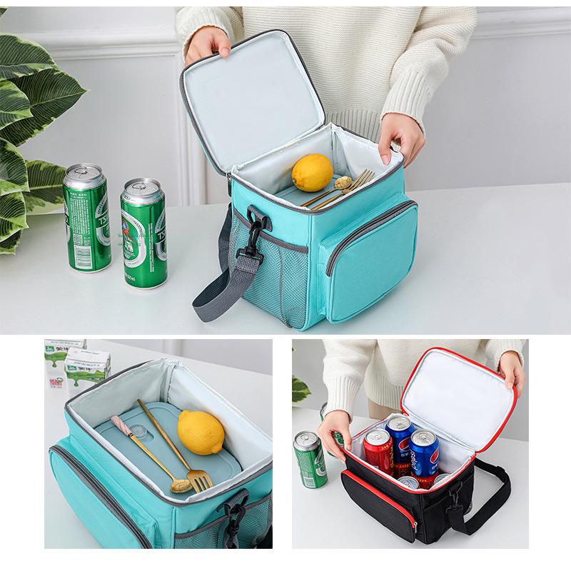 Portable Large-Capacity Insulated Oxford Cloth Lunch Bag for Students & Picnics