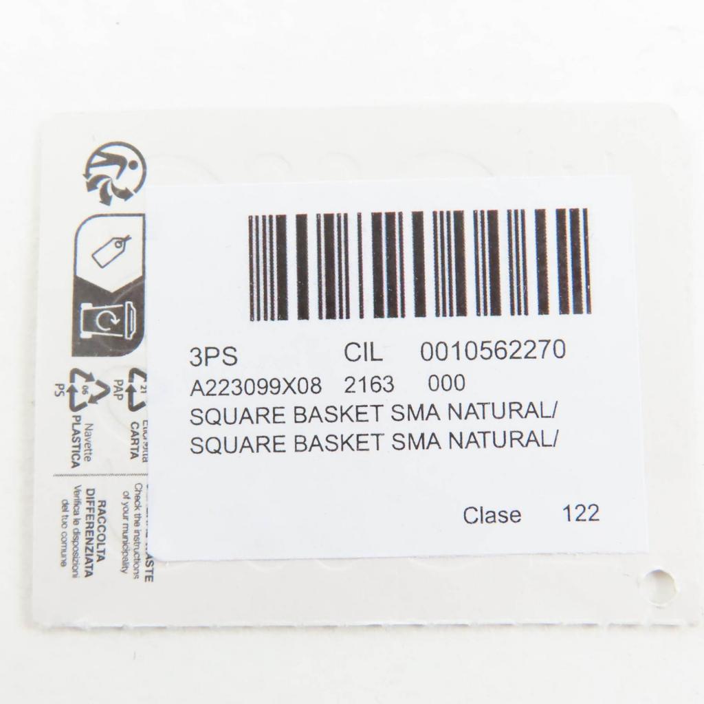 Excellent LOEWE Handbag Square basket bag small Natural/white Raffia A223099X08 Used