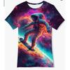 Summer Creative Graffiti Printed Round Neck Top 3D Printed Daily Loose Versatile Comfortable Short Sleeve T-shirt