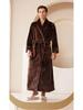 Extra-Long Coral Fleece Bathrobe for Men and Women - Winter Style Flannel Pajamas