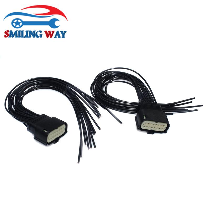 16 way Headlight Wiring Connector Pigtail Plug Harness For Jeep Grand Cherokee Xenon SRT HID LED DRL 2014 2015 2016 2017 2018