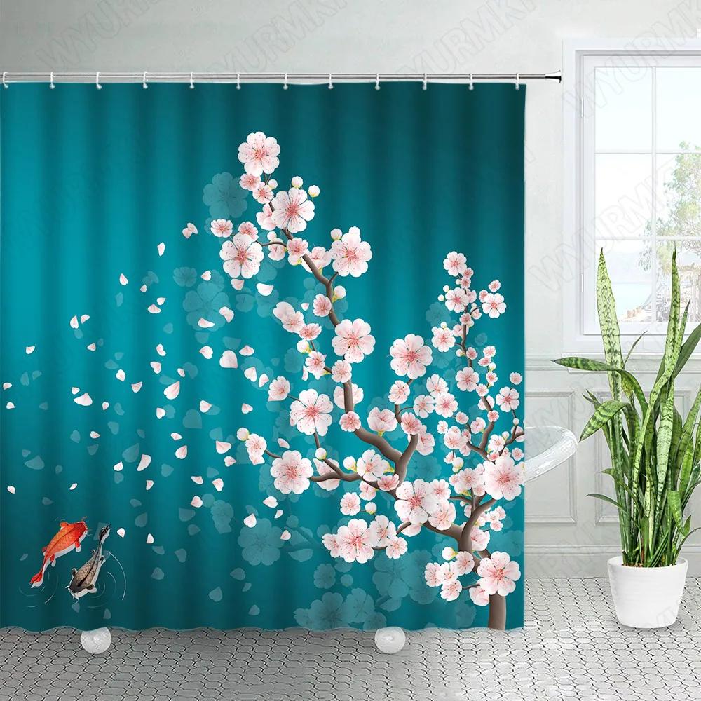 Abstract Mid Century Shower Curtains Boho Arch Sun Beige Modern Minimalistic Home Bathtub Bathroom Curtain Fabric Decoration Set