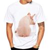 Summer Round Neck 3D Cute Pigs Print Top Fashionable Casual Short Sleeved Men's T-shirts
