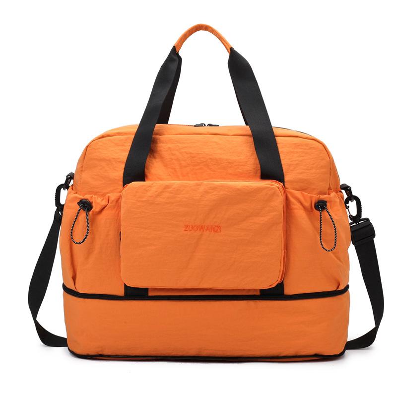 

Foldable travel bag Women s short-distance fashion large-capacity business travel hand luggage bag Dry and wet separation sports fitness bag оранжевый