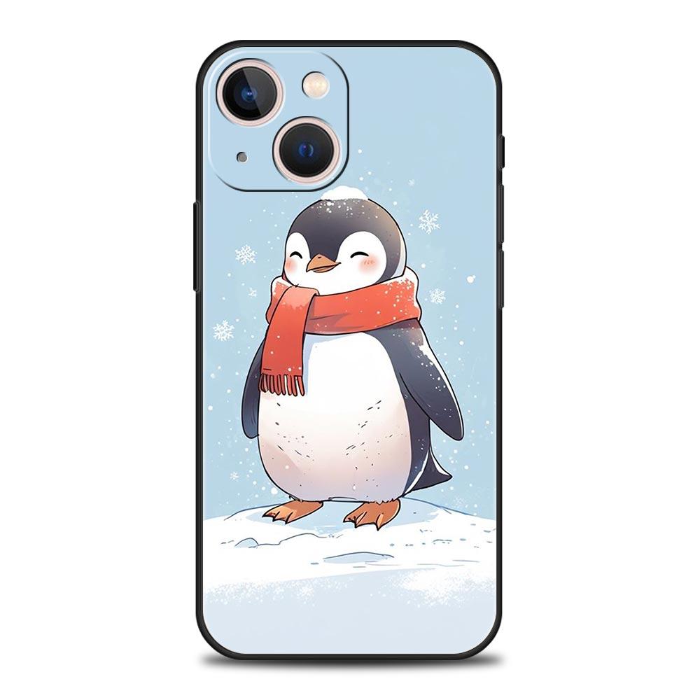 Penguin Kawaii Cute Phone Case For iPhone 17 Air 16 Plus 13 15 14 12 11 Pro MAX 7 8 SE Soft TPU Shockproof Cover Funda
