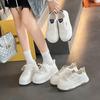 Autumn Leather Platform White Shoes Women's Versatile Casual Sports Board Shoes Heightening Bread Shoes Single Shoes Tide