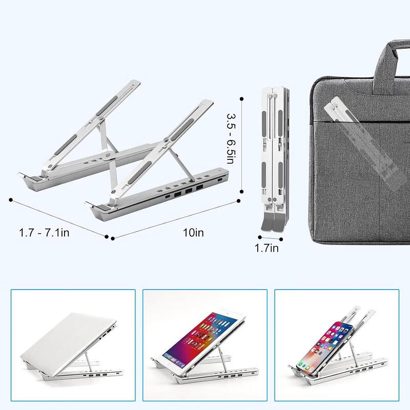 Składany Aluminiowy Stojak na Laptopa RGB ze Stacją Dokującą