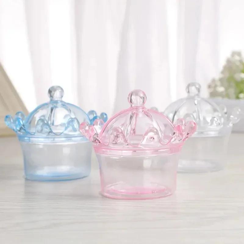 12pcs/lot Transparent Plastic Candy Boxes Crown Shape Church Shape Large Capacity Party Supplies Festival Supplies