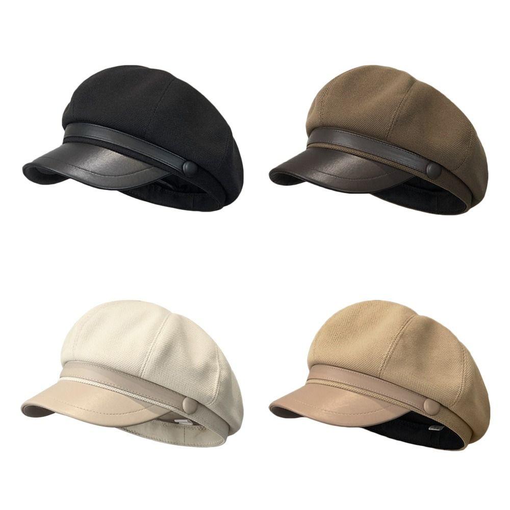 Adjustable Woolen Winter Beret Hat Windproof Vintage Painter Octagonal Cap Breathable Elegant Peaked Hat For Women