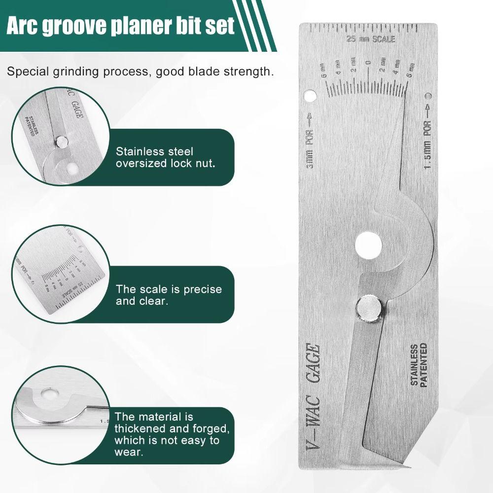 Metric Reading Depth Ruler Stainless Steel Fillet Weld Gauge Inspection Gauge  Gage Kit