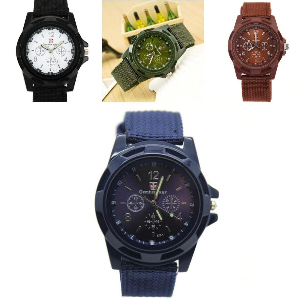 Men's Watch With Sport Military Analog Design And Durable Nylon Strap Ideal Gift