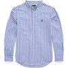 Polo Striped Color Block Button Long Sleeve Polo Shirt Kids Tops Blue 323918249-019