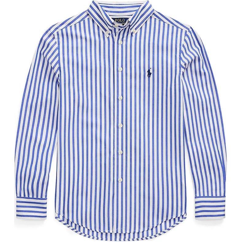 

Polo Ralph Lauren Поло в полоску с цветными блоками на пуговицах, с длинным рукавом, детские топы, синий 323918249-019 M