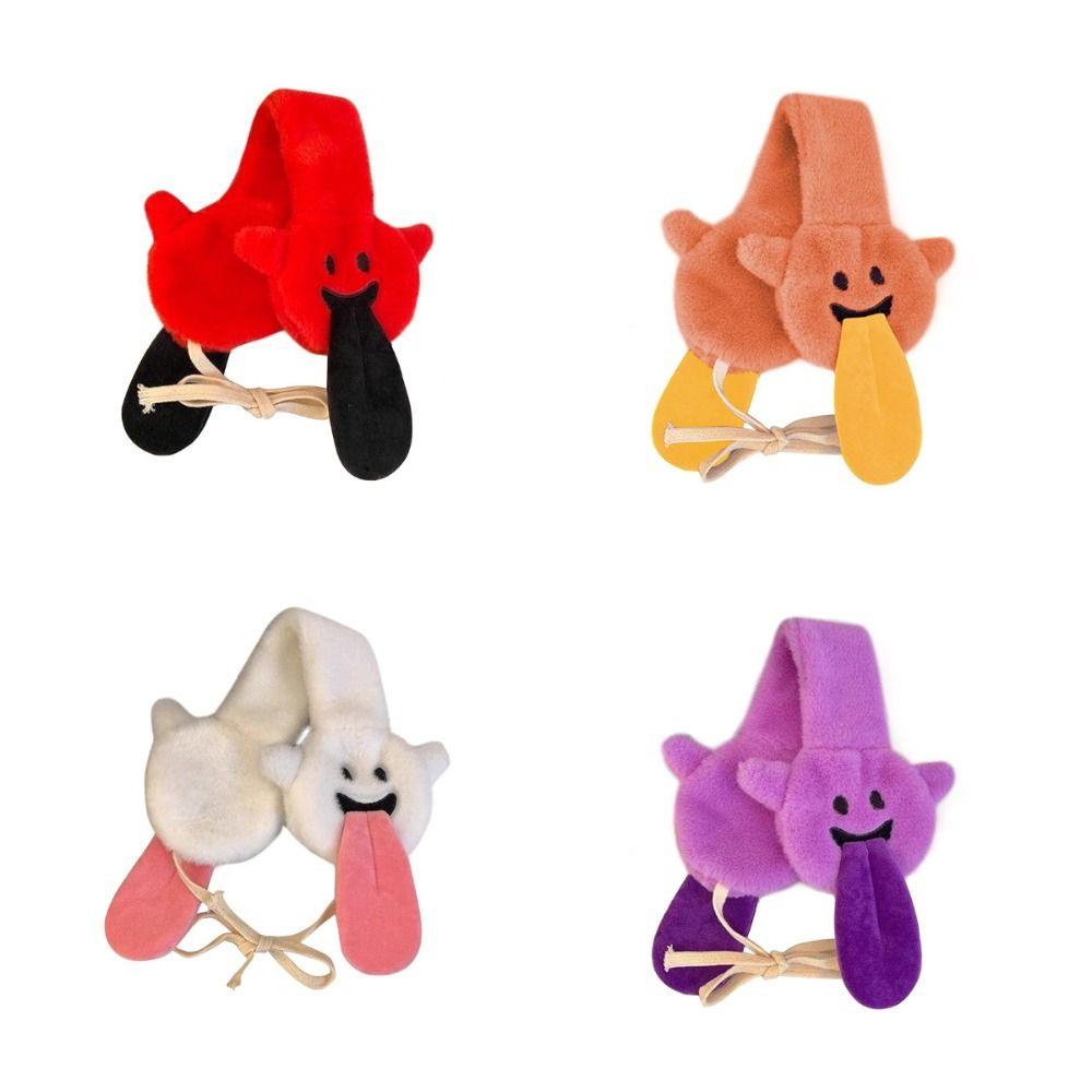 Cartoon Ghost Plush Earmuffs Thickened Couple Halloween Gifts Funny Ear Protection  Women