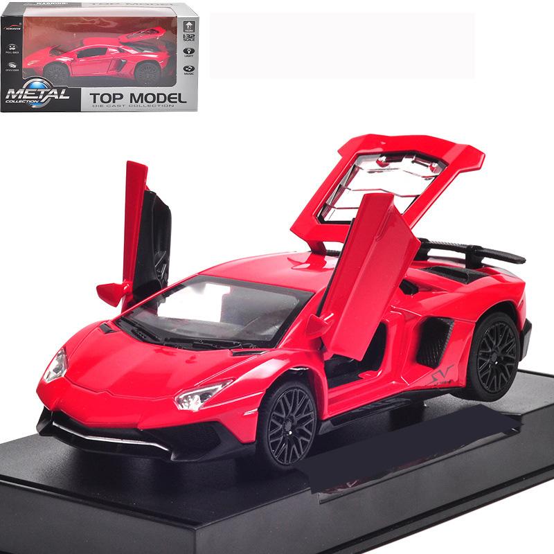 1/32 Lamborghini LP750 Alloy Sports Car Model, Simulated Interior Details, Cool Lighting and Sound Effects, Exquisite Desktop Ornaments