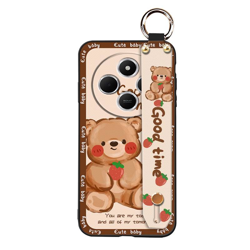 Wristband Back Cover Phone Case For Redmi A4 5G Shockproof Protective Waterproof Soft Case Kickstand Anti-knock Cute