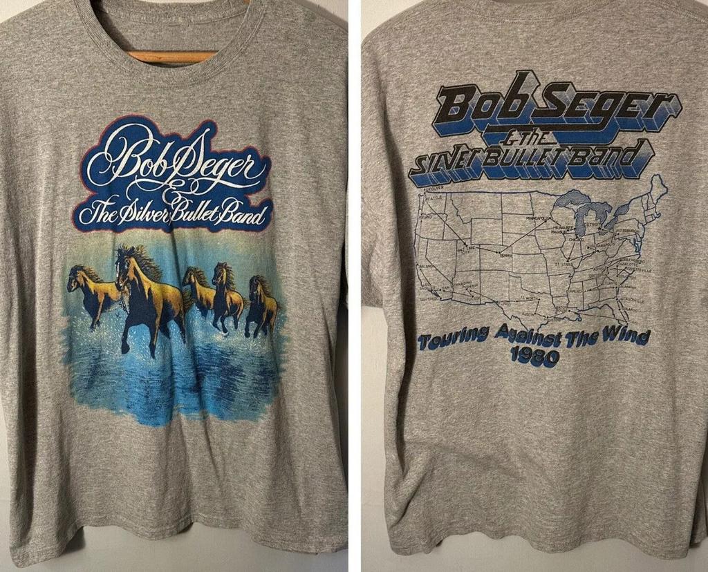 Vintage 80s Touring Against The Wind Bob Seger T-shirt size S-5XL