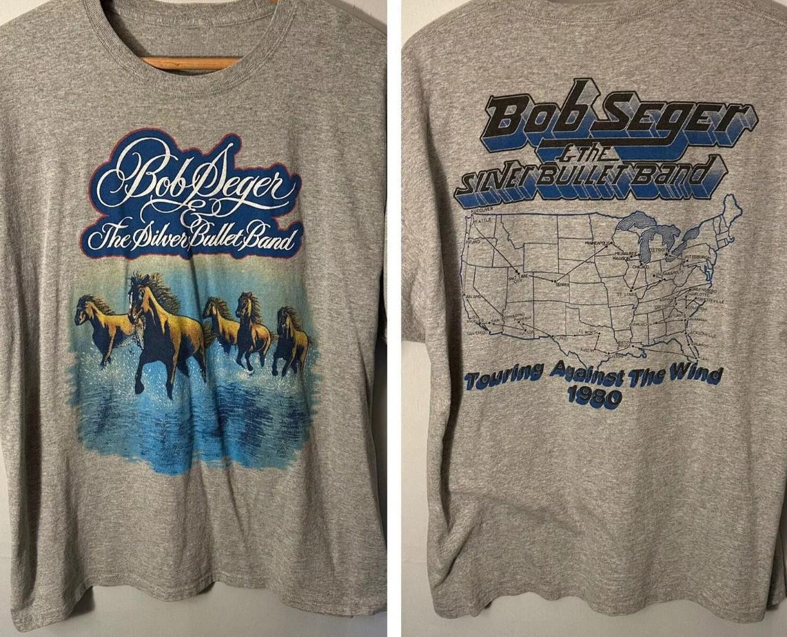 Vintage 80s Touring Against The Wind Bob Seger T-shirt size S-5XL XL