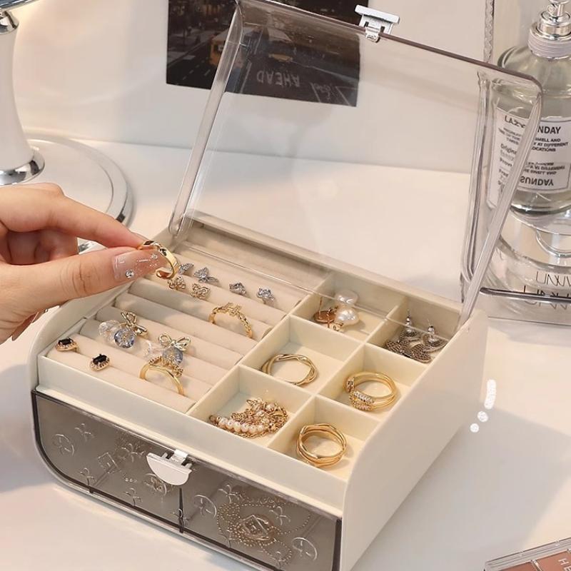 2025 New Jewelry Box Storage Box Organizer Portable Large Capacity Necklace Earrings Exquisite Acrylic Multi-grid Jewelry Boxes