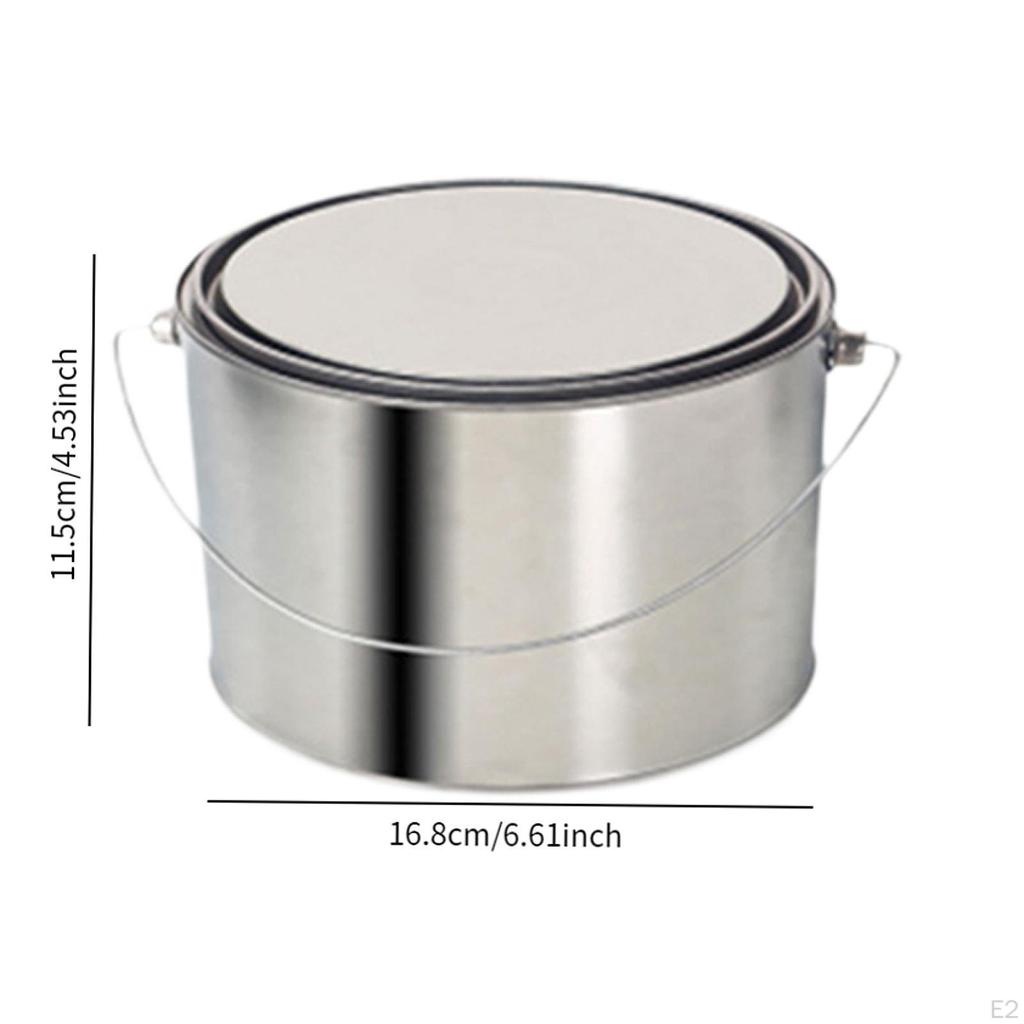 Empty Paint Can Metal Bucket Iron, Multipurpose, with Lid, Container Pail for