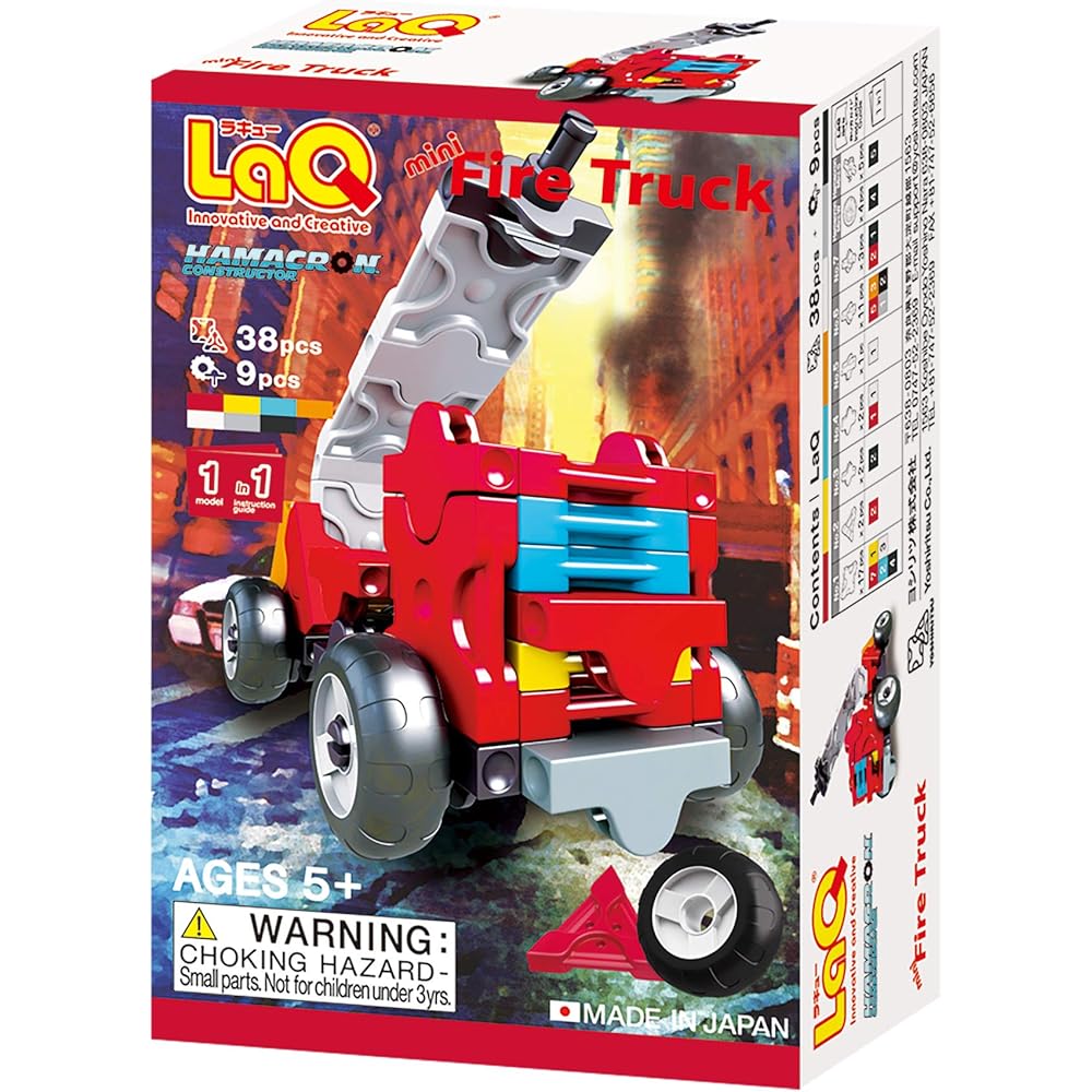 Yoshiritsu LaQ Hamakuron Constructor Mini Fire Truck Building Set Educational Toy