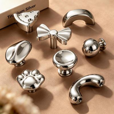 Titanium Silver Cabinet Knobs And Handles Dresser Drawer Knobs Cupboard Wardrobe Pulls Kitchen Cabinet Knobs Furniture Handles