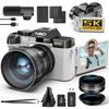 NBD 5K 48MP Digital Camera and App 16x Zoom SLR Camera with Flip Screen Image Stabilization Macro Lens Webcam Function [Wi-Fi Control] 180°