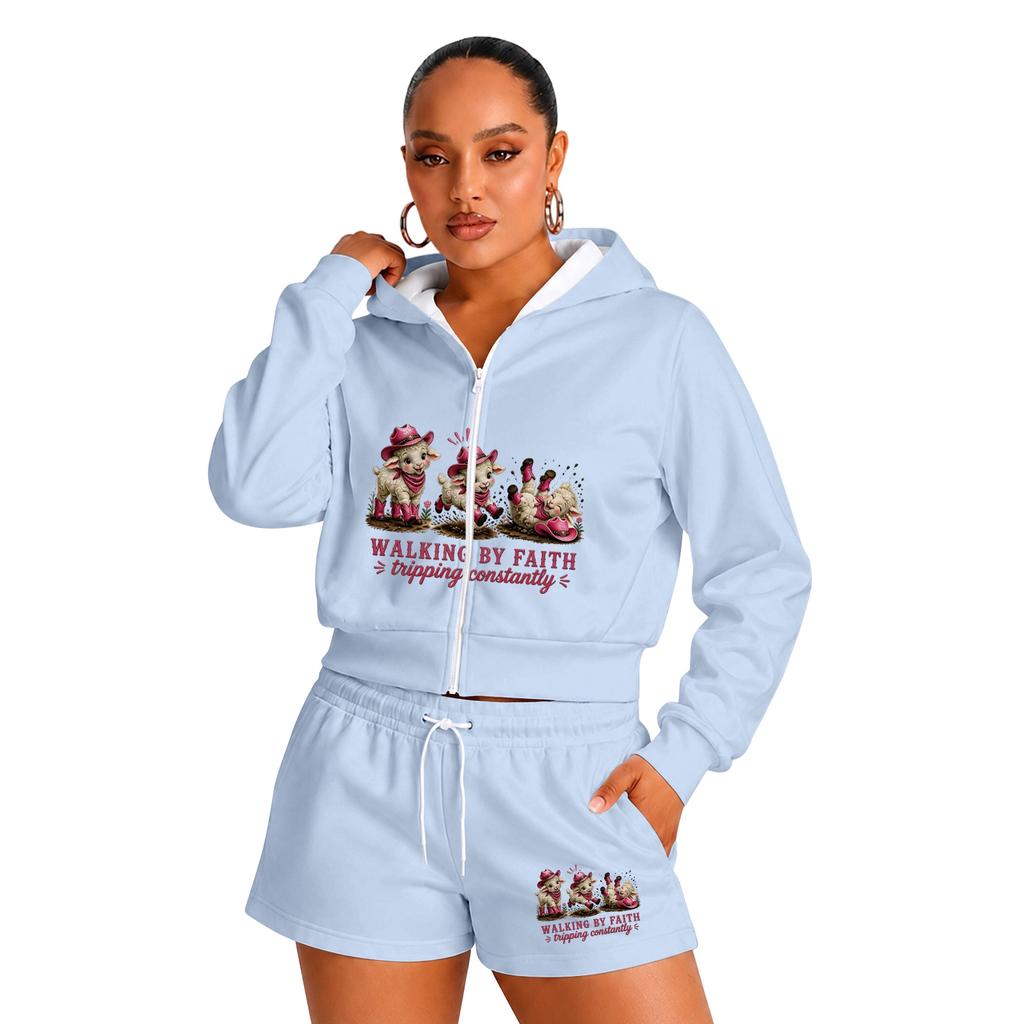 Women's -Inspired Casual Two-Piece Outfit Set with Graphic