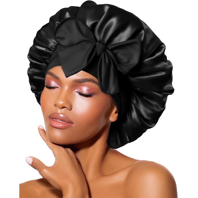 Wide Brim Satin Sleep Cap - Elastic Hair Protection for Women: Headscarf, Bath Cap, Hot Selling Medium (diameter 36CM)