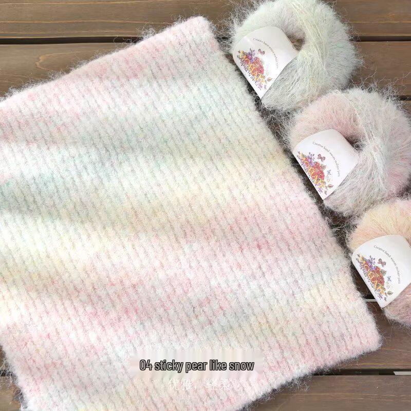 Filato in Lana Alpaca Mohair Seta Tinta Unita per Lavorare a Maglia a Mano Maglioni, Sciarpe e Sciarpe