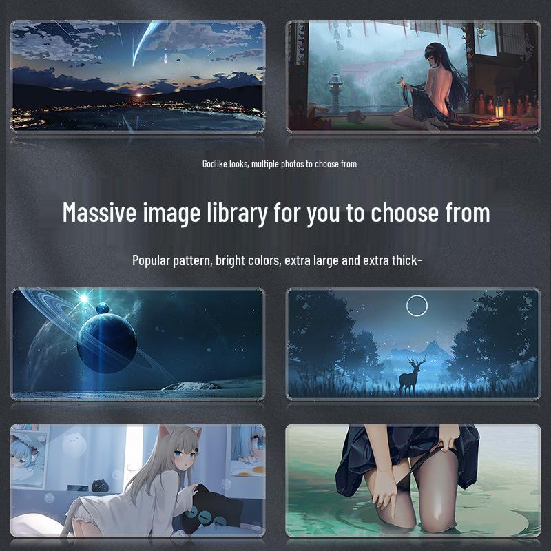 Custom Extra Large Gaming Mouse Pad - Moving Night Sky Design for Esports