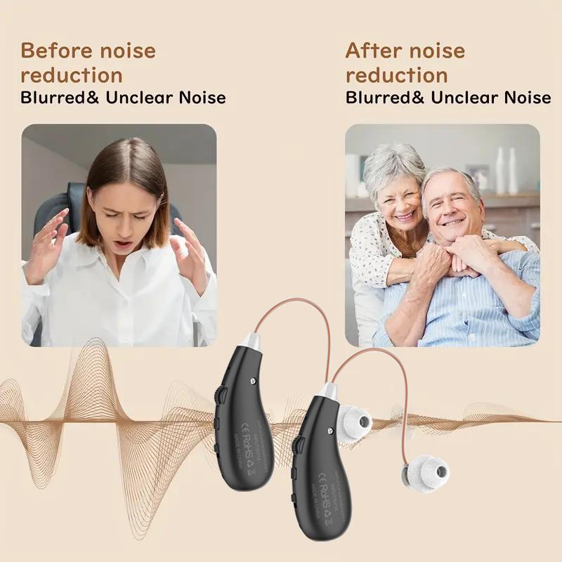 2pcs USB Rechargeable Ear Protectors - Enhanced Voice Clarity Headphones with Tangle-Free Cable, Volume Control