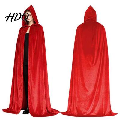 Halloween Accessories Unisex Adults Hooded Cloak Velvet Vampire Wizard Cape Renaissance Soft Cape for Cosplay Medieval Costume Witch Cosplay,