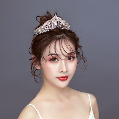 Korean Fashion Style Luxury Retro Rhinestone Royal Princess Tiara Crown Headband Bride Noiva Wedding Party Hair Accessories