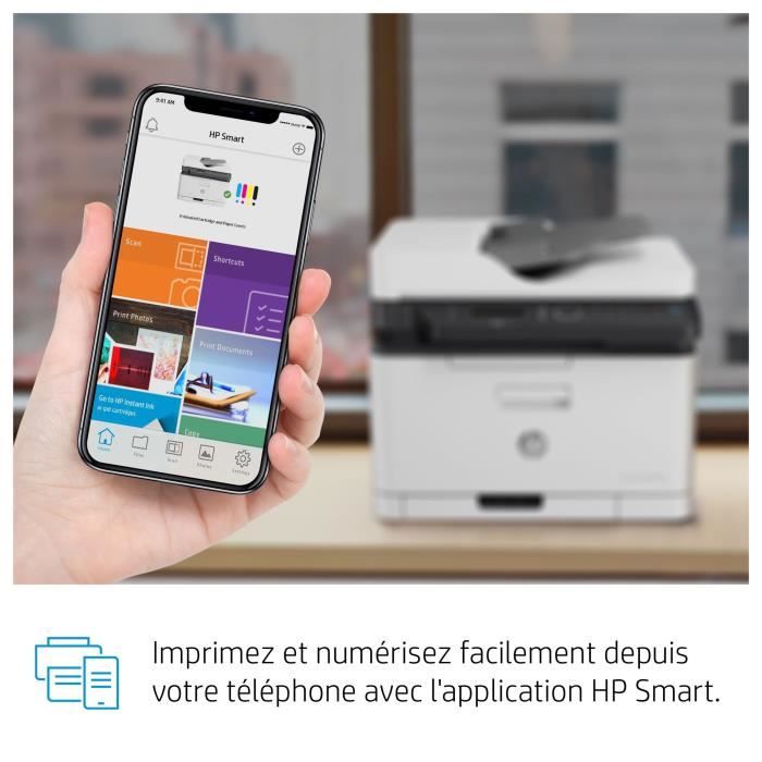 Imprimante multifonction laser couleur HP 179fnw - Impression, copie, scan, fax, Numérisation vers PDF
