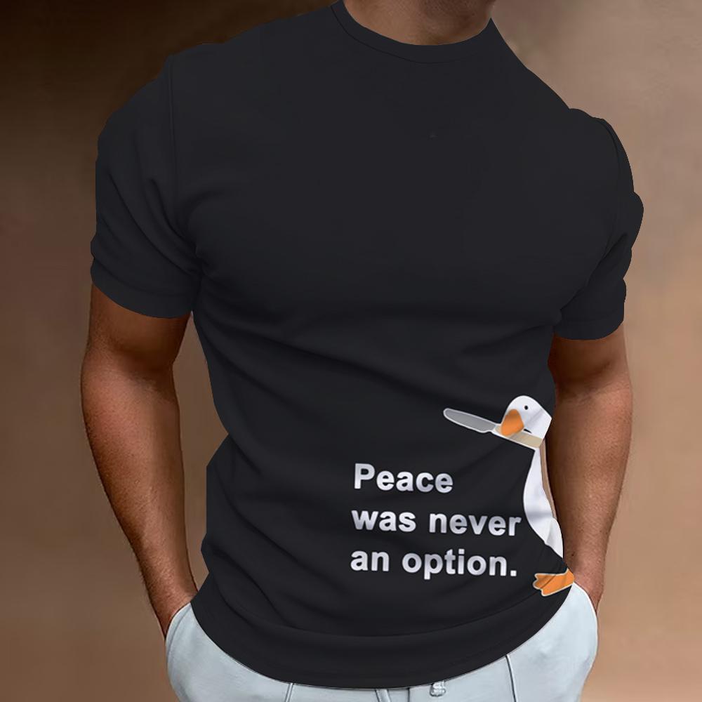 Funny Graphic T-shirts For Men Cool Oversized Interest Goose Printed Men's Shot Sleeve T-shirt Casual Pullover Men's Summer Tops