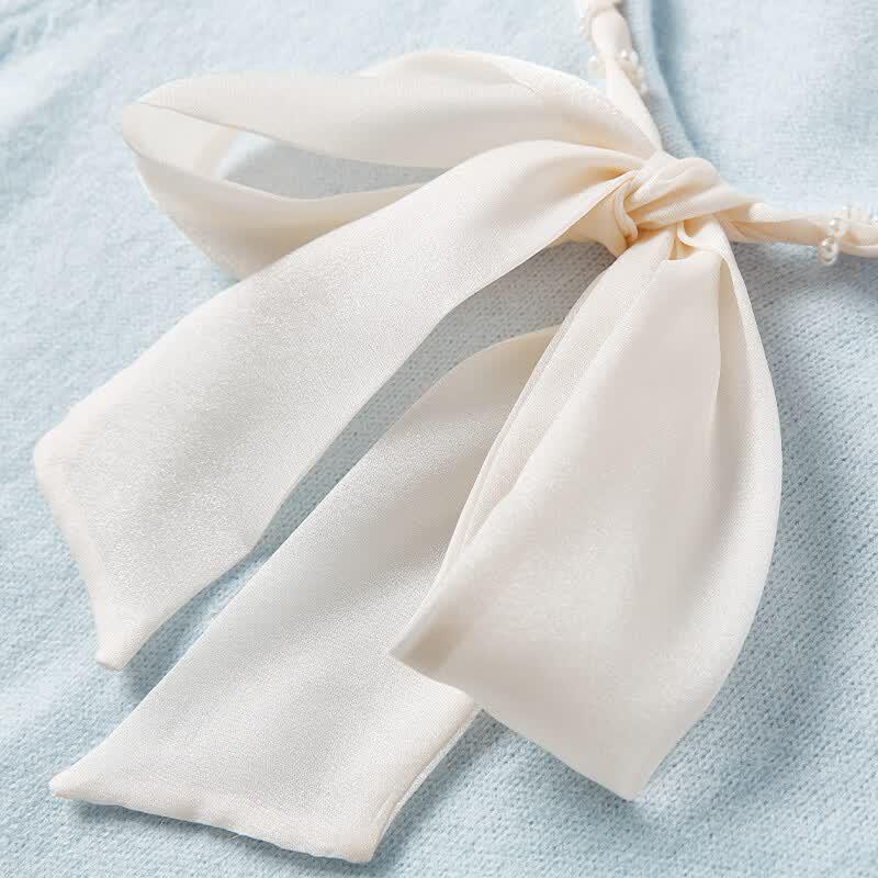 Xiangying Women's French Bow Knit Sweater