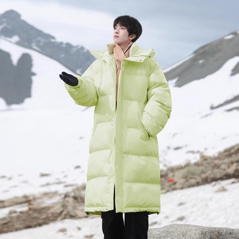 Men's Mid-Length Cotton Padded Jacket - Thickened Winter Coat for 2025 Season